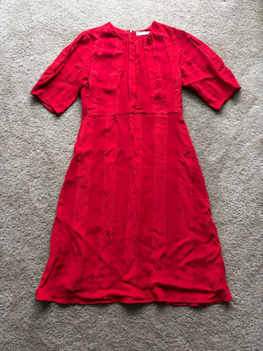 Everlane Red Short-Sleeve Midi Dress